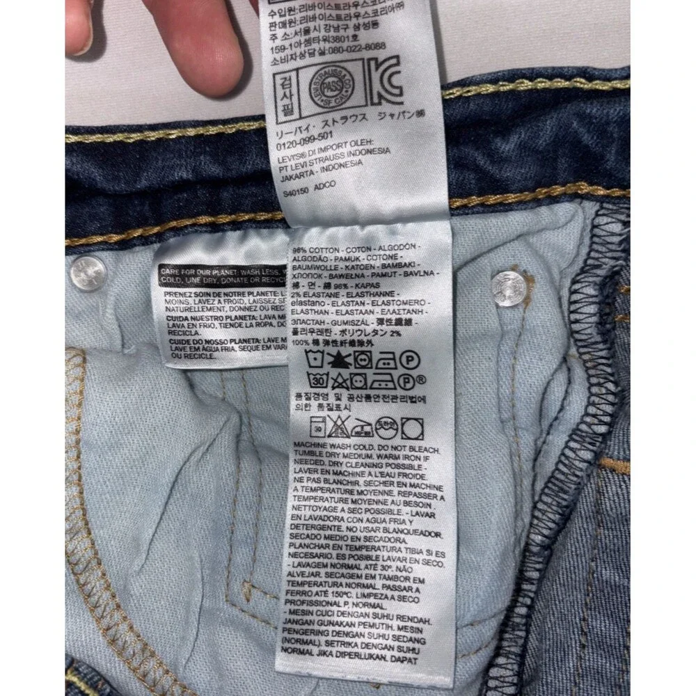 Levis 514 Jeans Mens 33 X 32 Slim Straight Blue Cotton Denim Medium Wash
